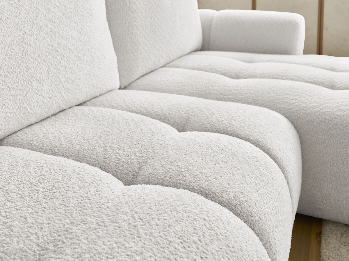 Canapé d'angle convertible FUJI tissu bouclette