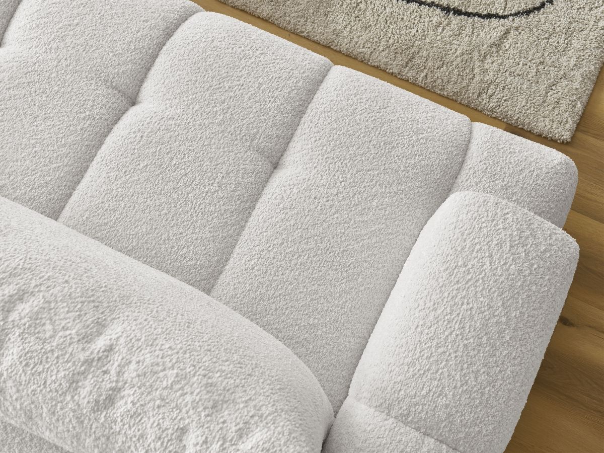 Canapé d'angle convertible FUJI tissu bouclette