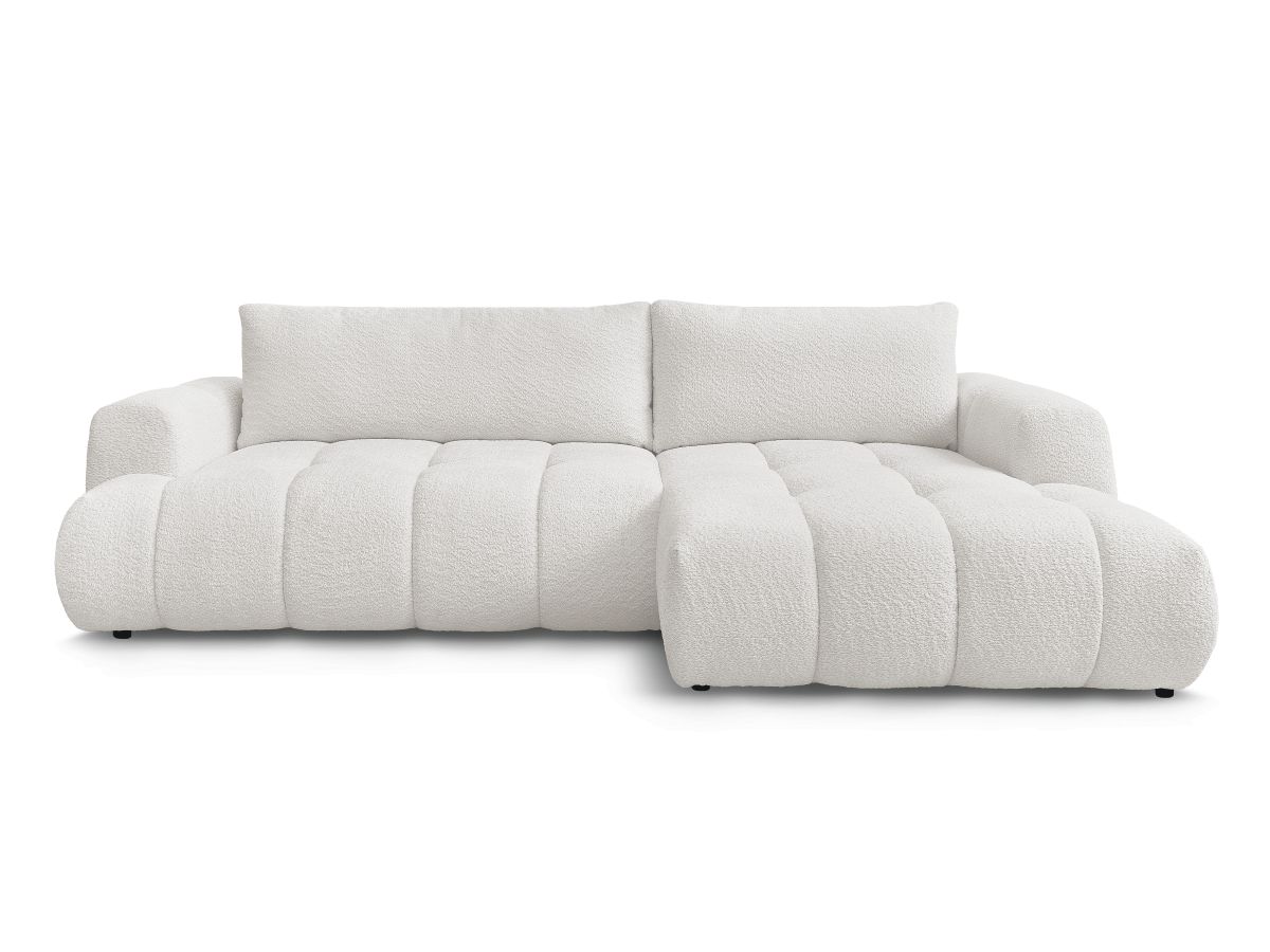 Canapé d'angle convertible FUJI tissu bouclette