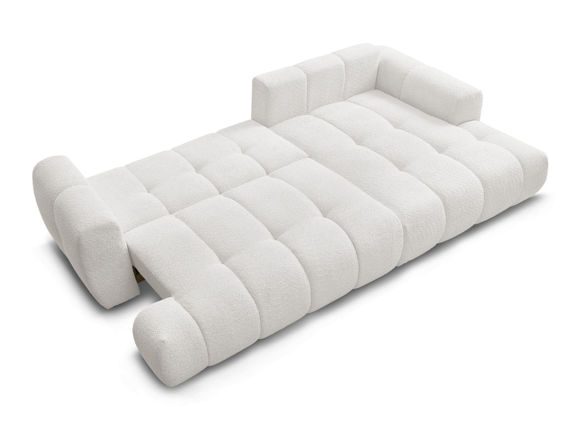 Canapé d'angle convertible FUJI tissu bouclette