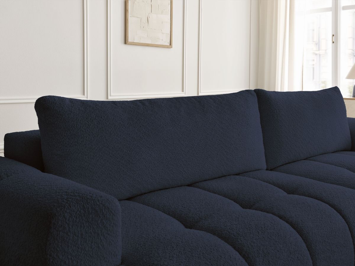 Canapé d'angle convertible FUJI tissu bouclette