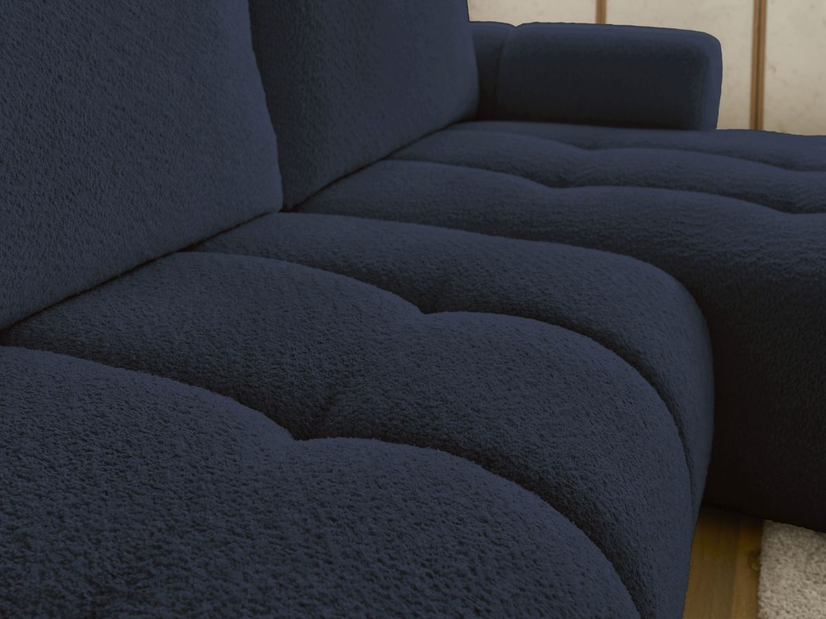 Canapé d'angle convertible FUJI tissu bouclette