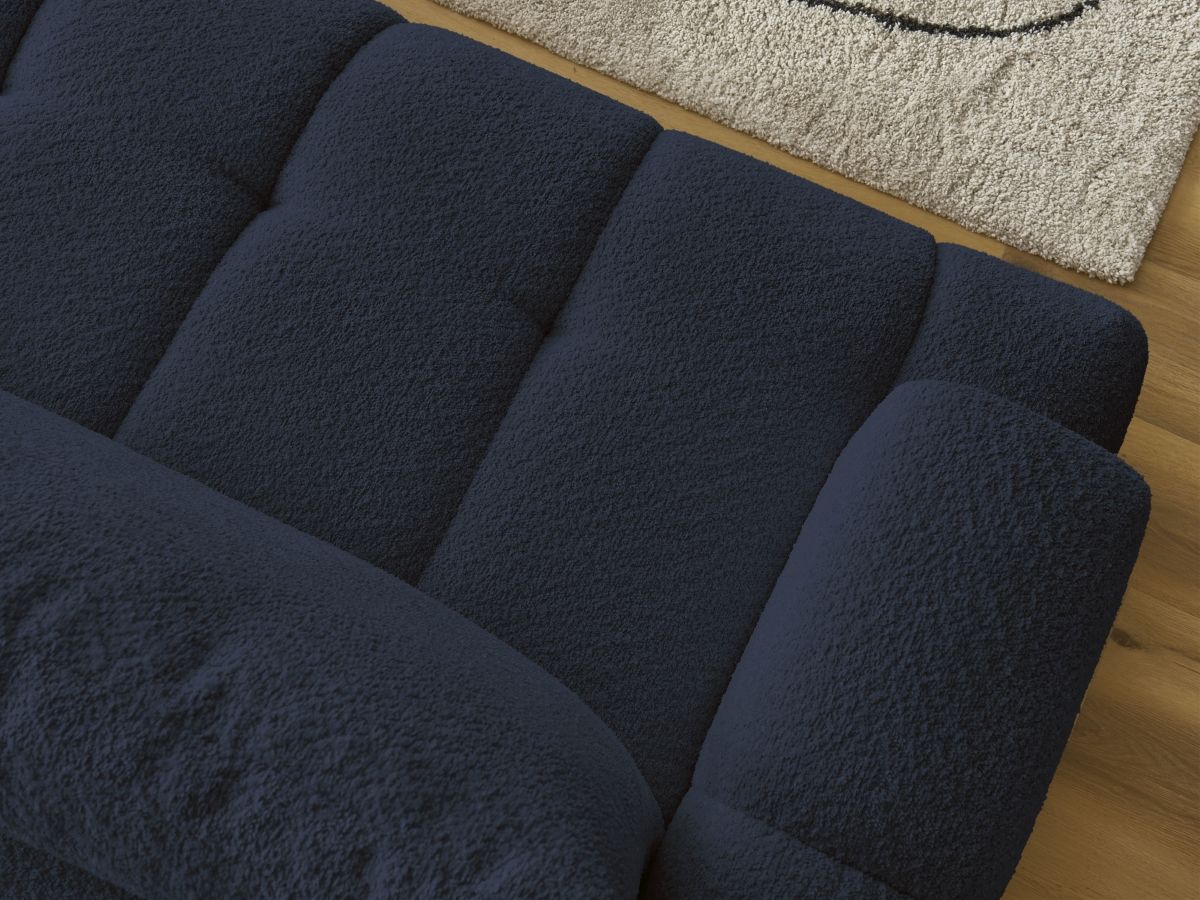 Canapé d'angle convertible FUJI tissu bouclette