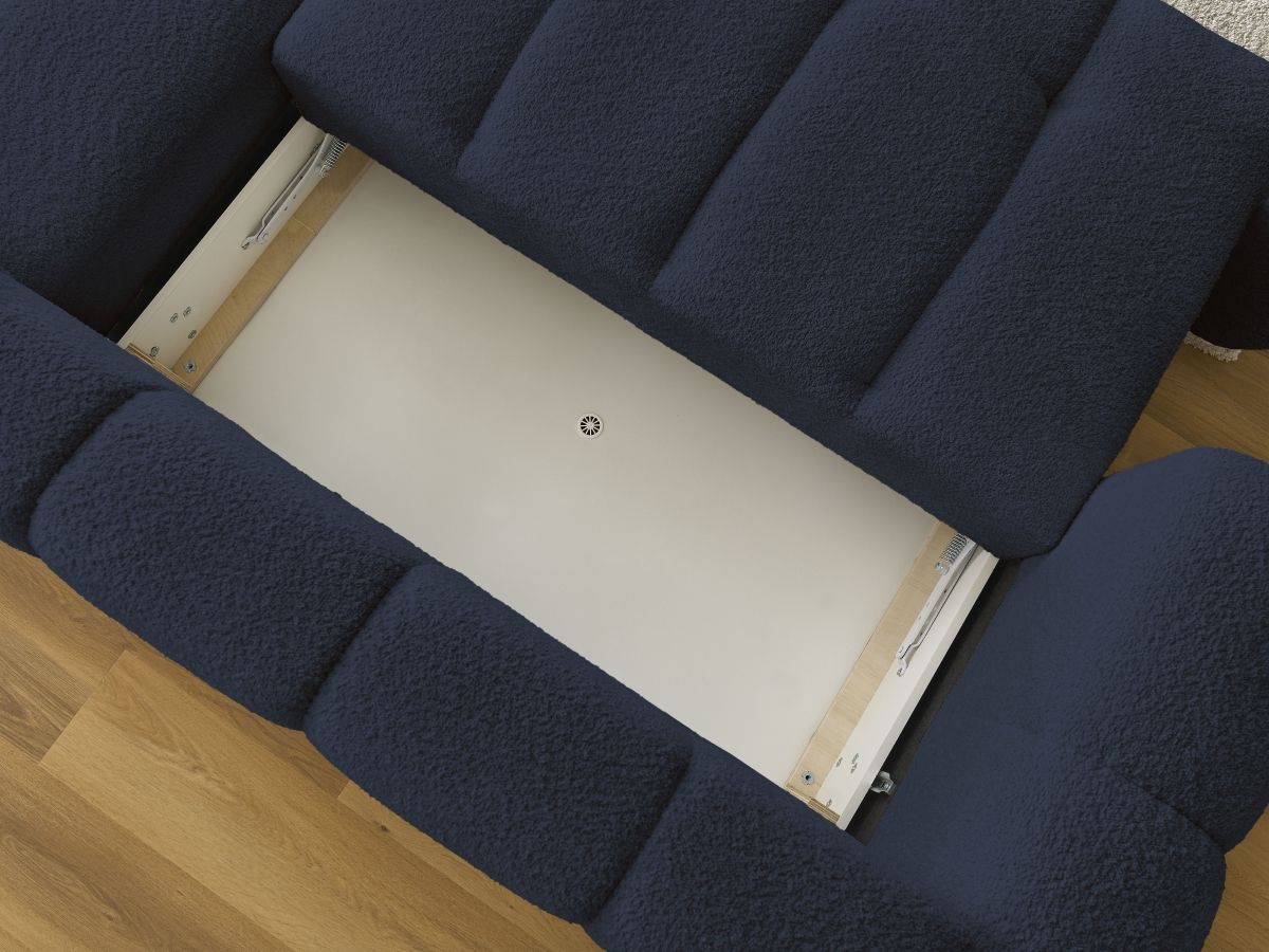 Canapé d'angle convertible FUJI tissu bouclette