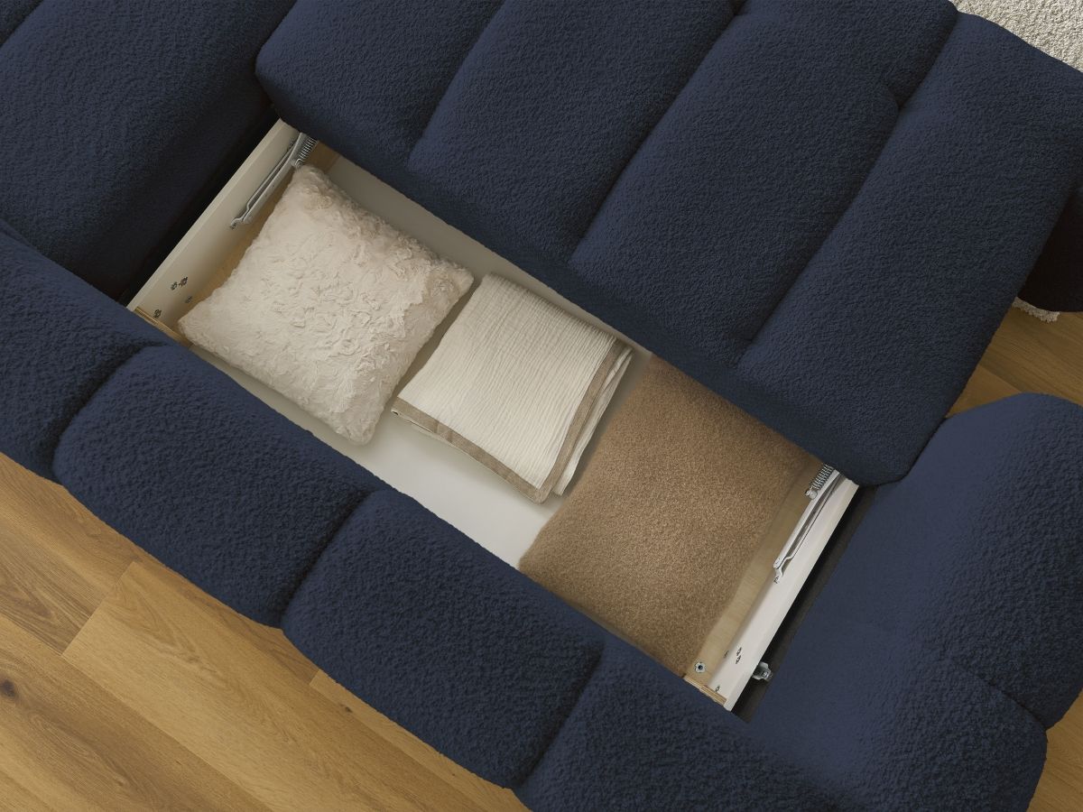 Canapé d'angle convertible FUJI tissu bouclette
