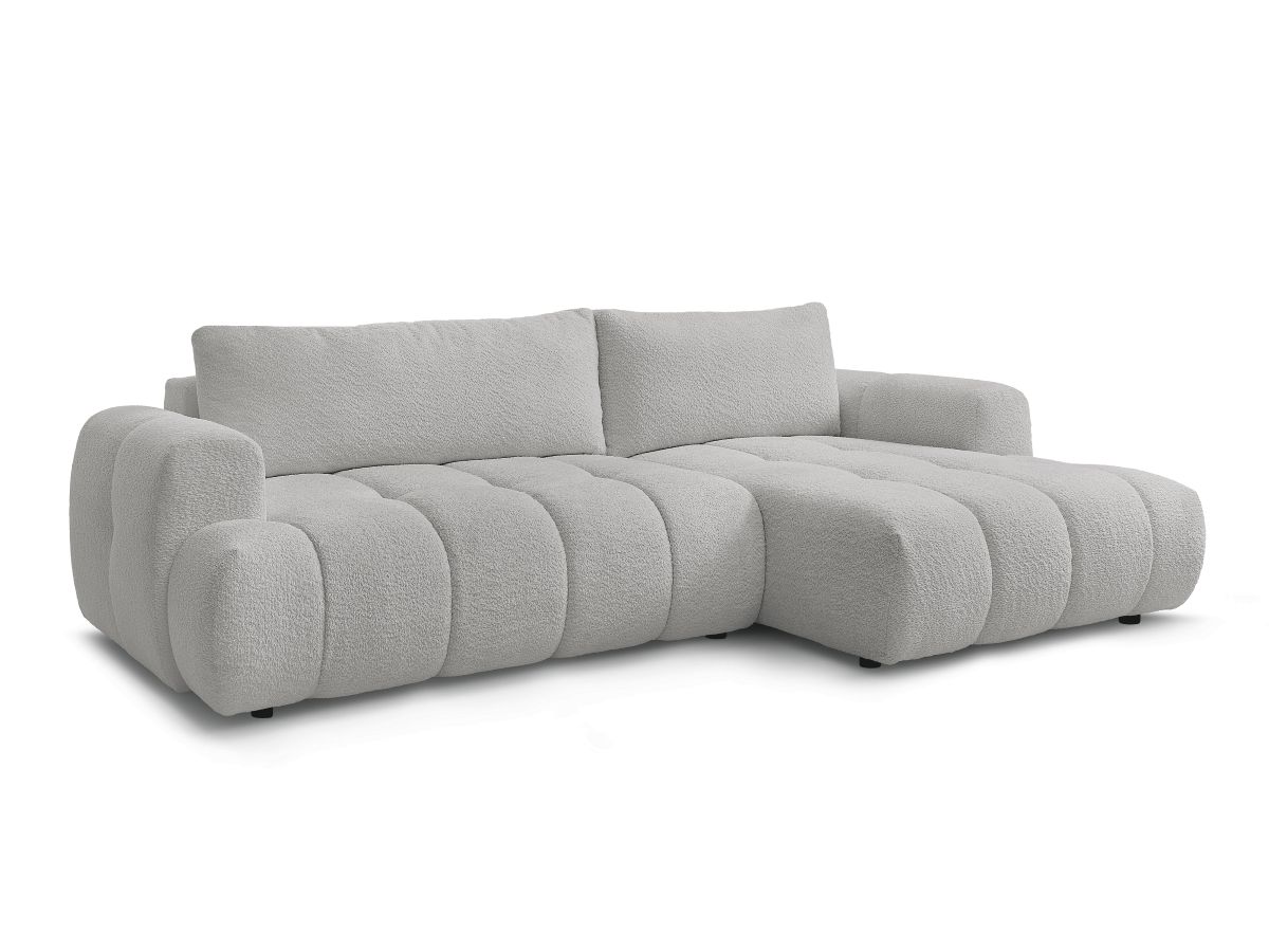 Canapé d'angle convertible FUJI tissu bouclette