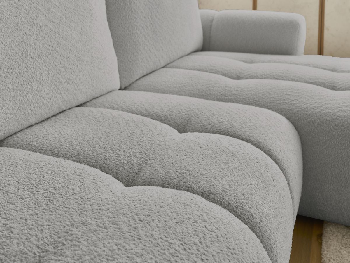 Canapé d'angle convertible FUJI tissu bouclette
