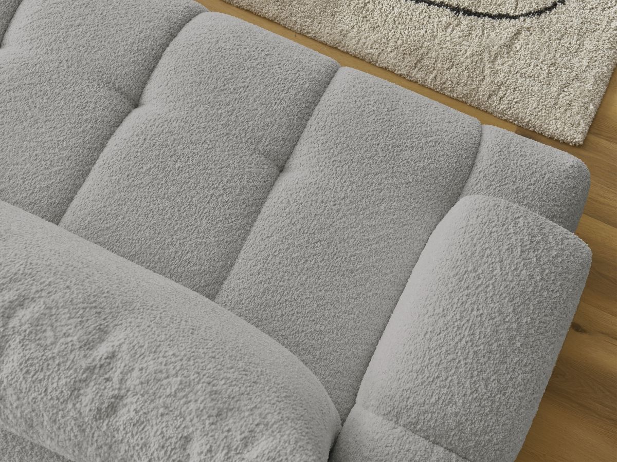 Canapé d'angle convertible FUJI tissu bouclette