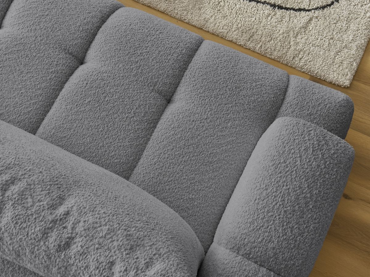 Canapé d'angle convertible FUJI tissu bouclette