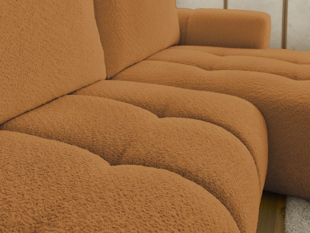 Canapé d'angle convertible FUJI tissu bouclette