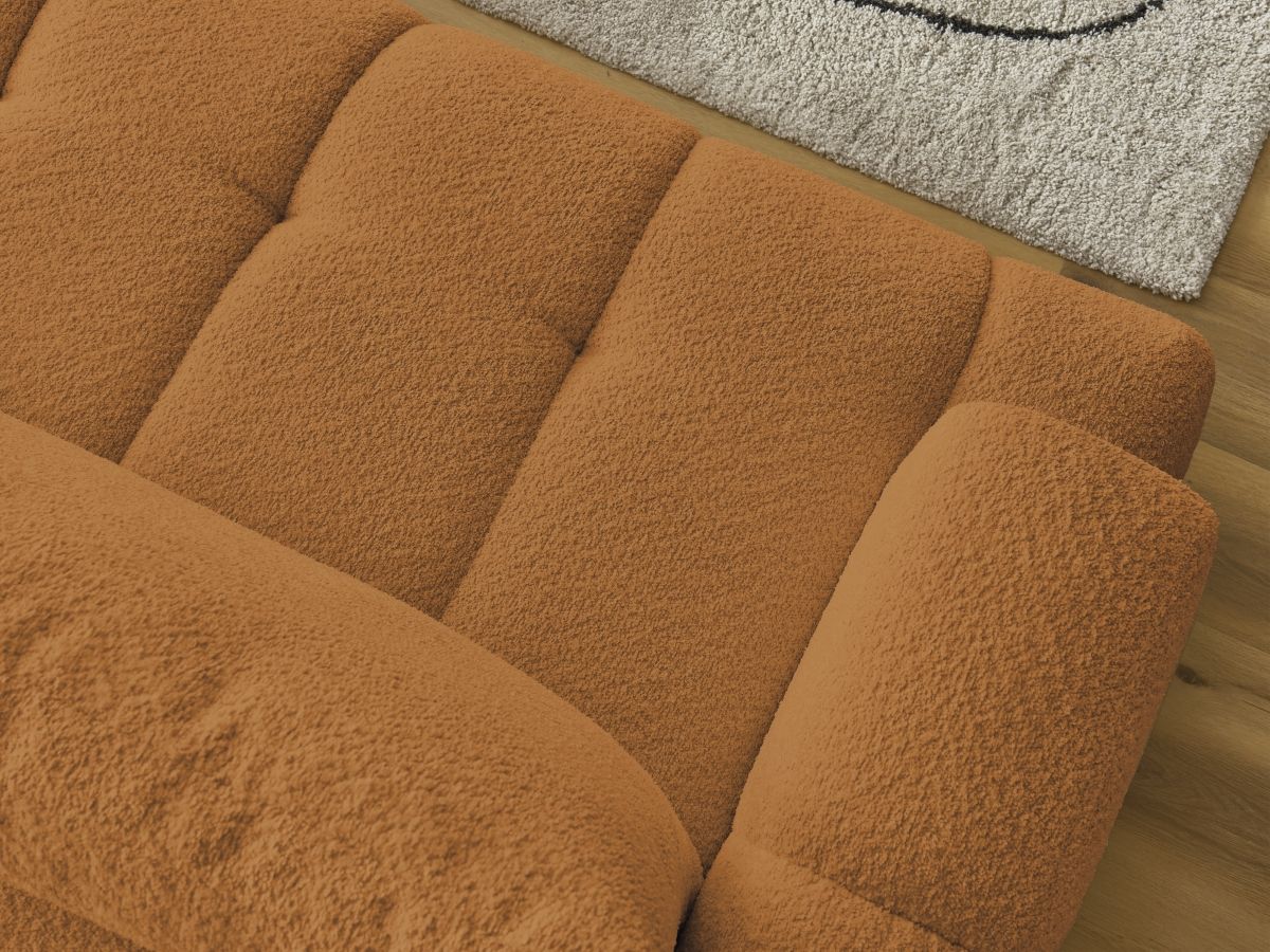 Canapé d'angle convertible FUJI tissu bouclette