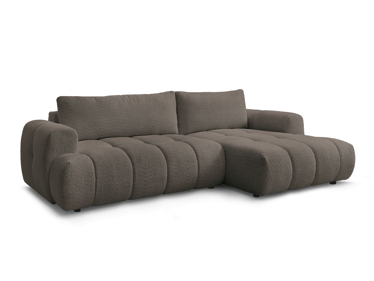 Canapé d'angle convertible FUJI tissu bouclette