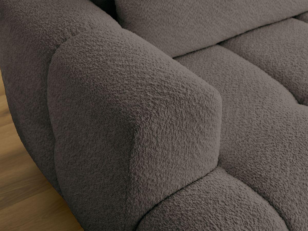 Canapé d'angle convertible FUJI tissu bouclette