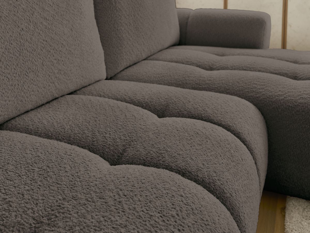 Canapé d'angle convertible FUJI tissu bouclette
