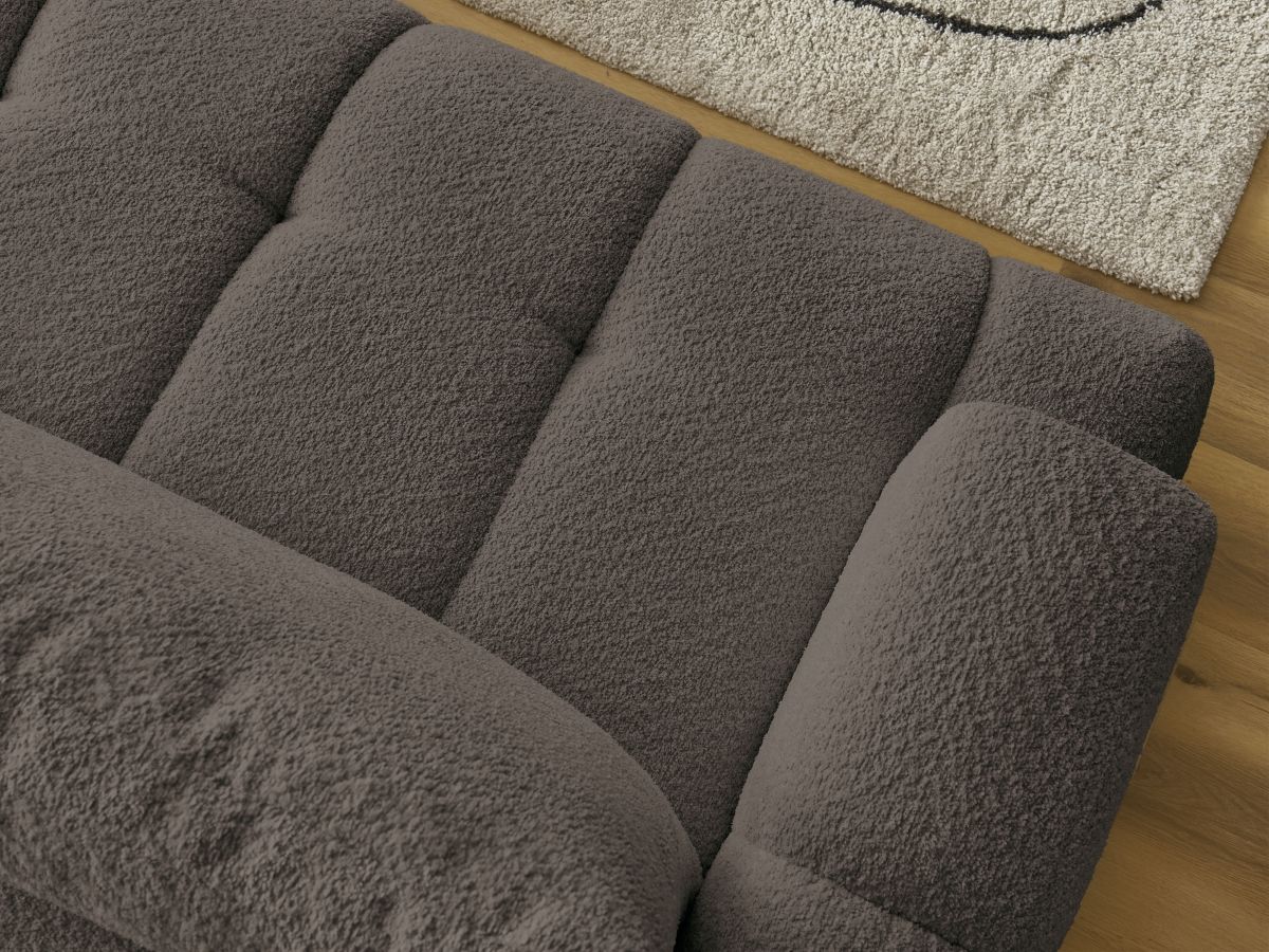 Canapé d'angle convertible FUJI tissu bouclette