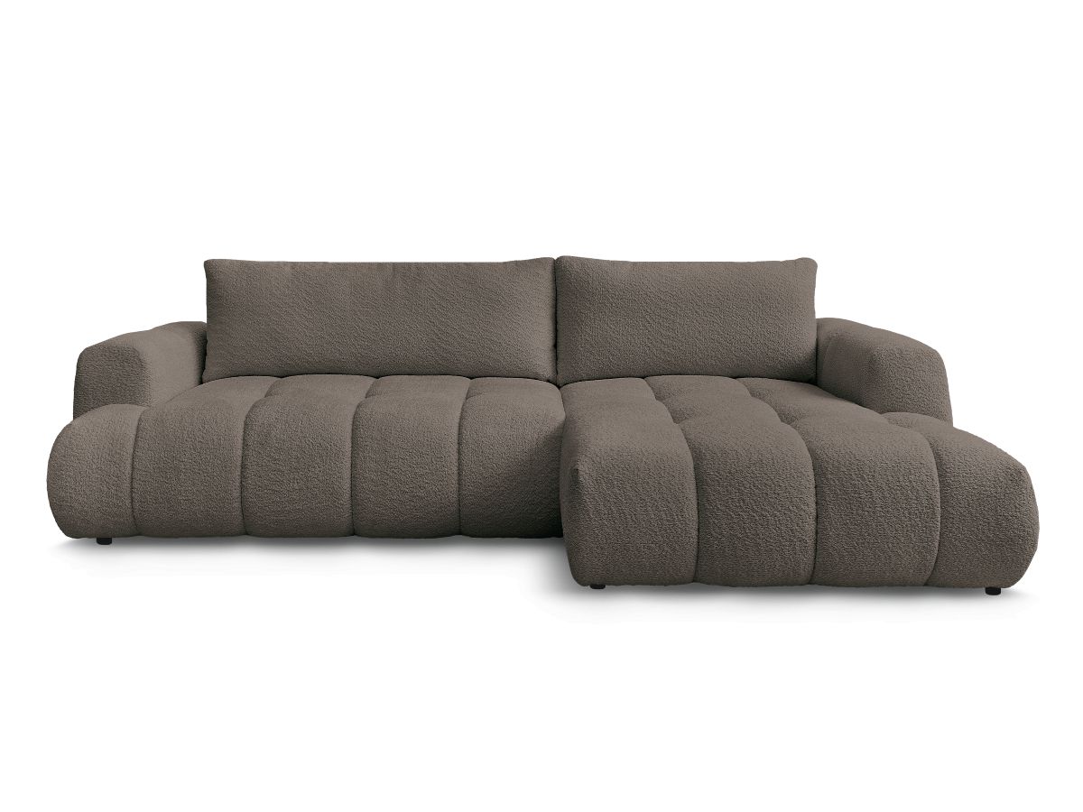 Canapé d'angle convertible FUJI tissu bouclette