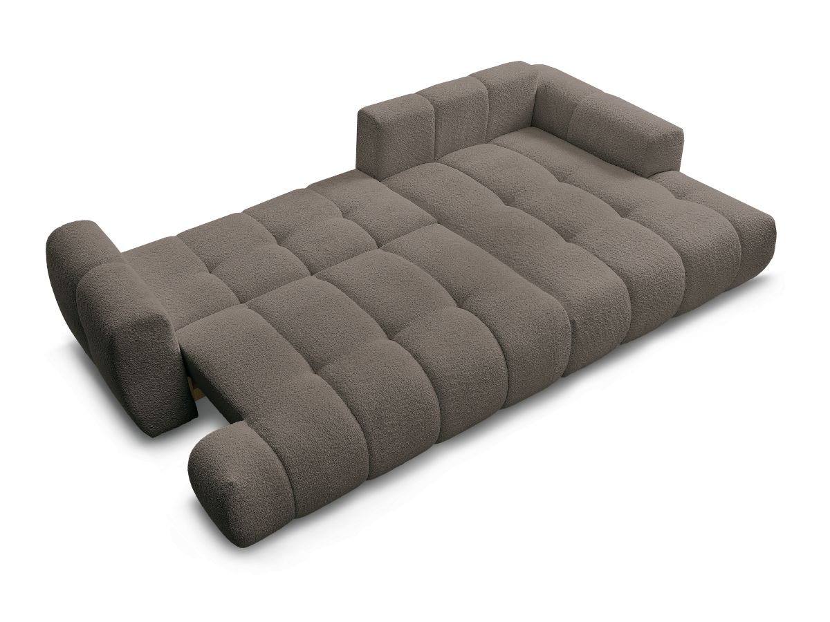 Canapé d'angle convertible FUJI tissu bouclette