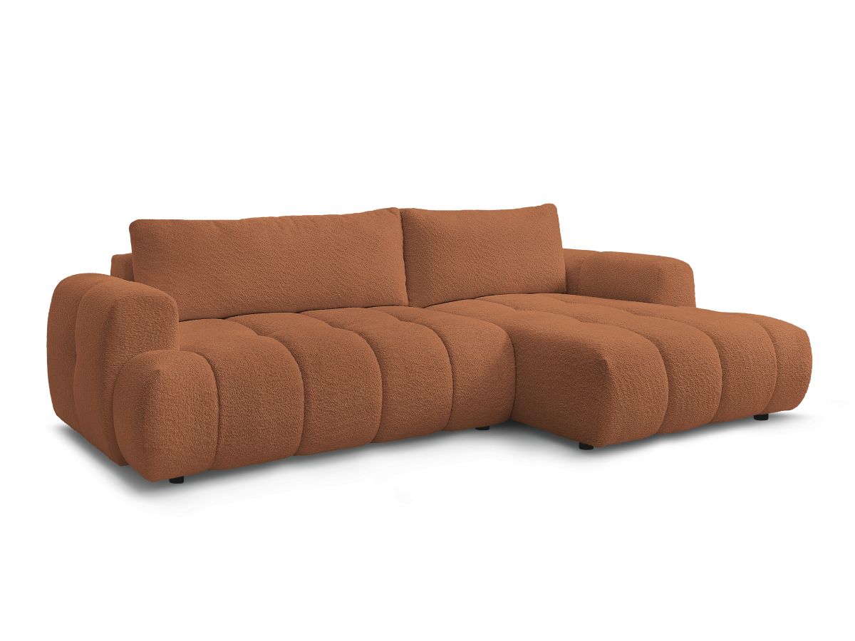 Canapé d'angle convertible FUJI tissu bouclette