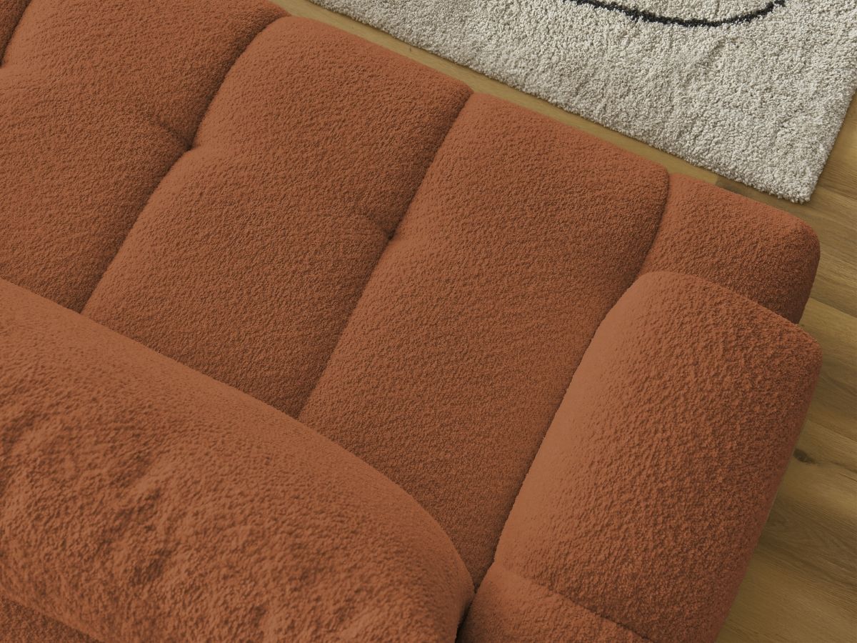 Canapé d'angle convertible FUJI tissu bouclette