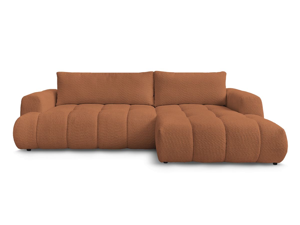 Canapé d'angle convertible FUJI tissu bouclette