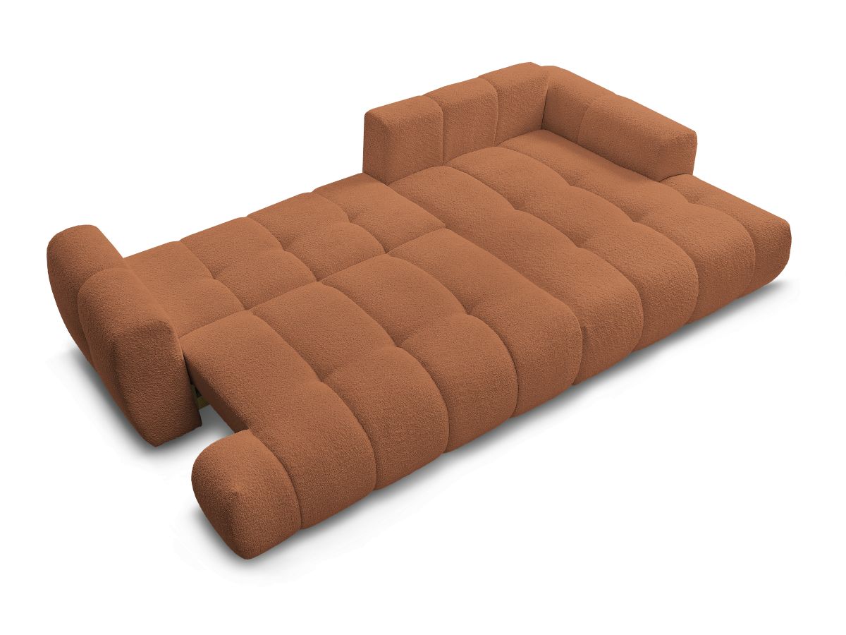 Canapé d'angle convertible FUJI tissu bouclette