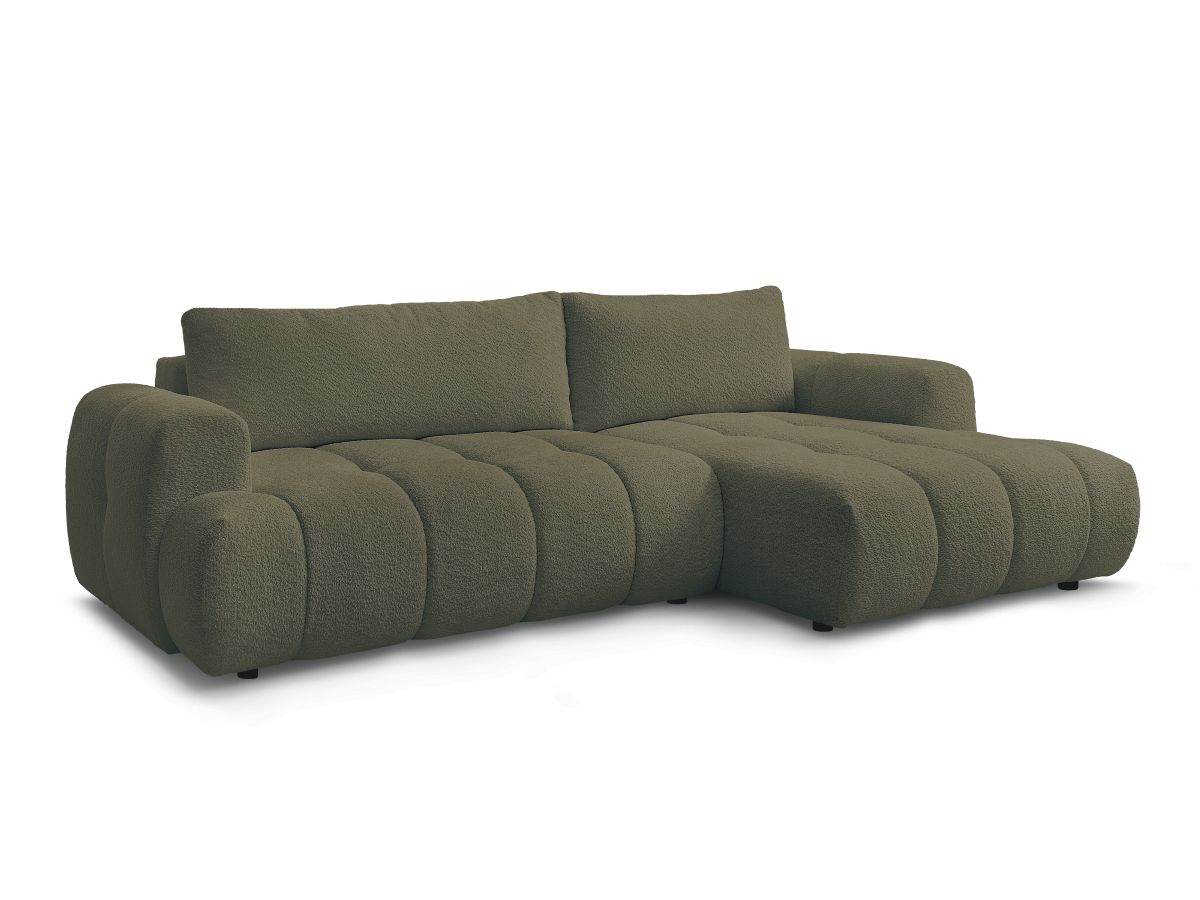 Canapé d'angle convertible FUJI tissu bouclette