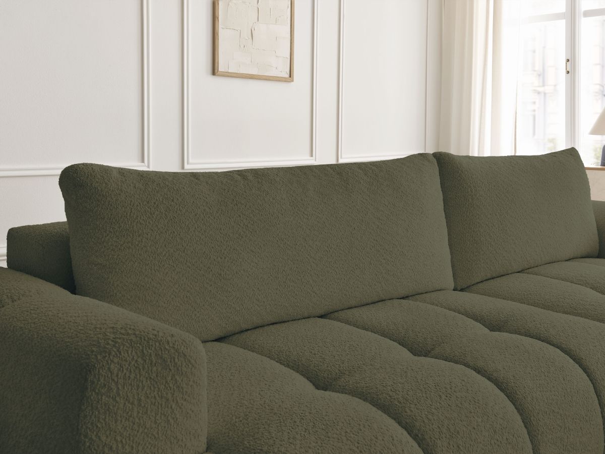 Canapé d'angle convertible FUJI tissu bouclette