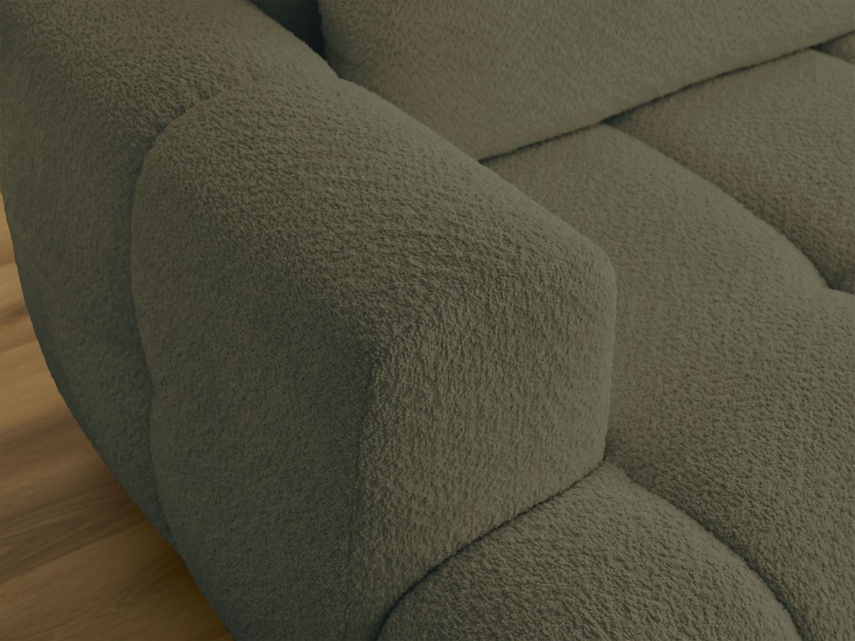 Canapé d'angle convertible FUJI tissu bouclette