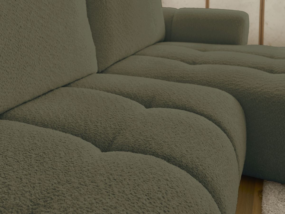 Canapé d'angle convertible FUJI tissu bouclette