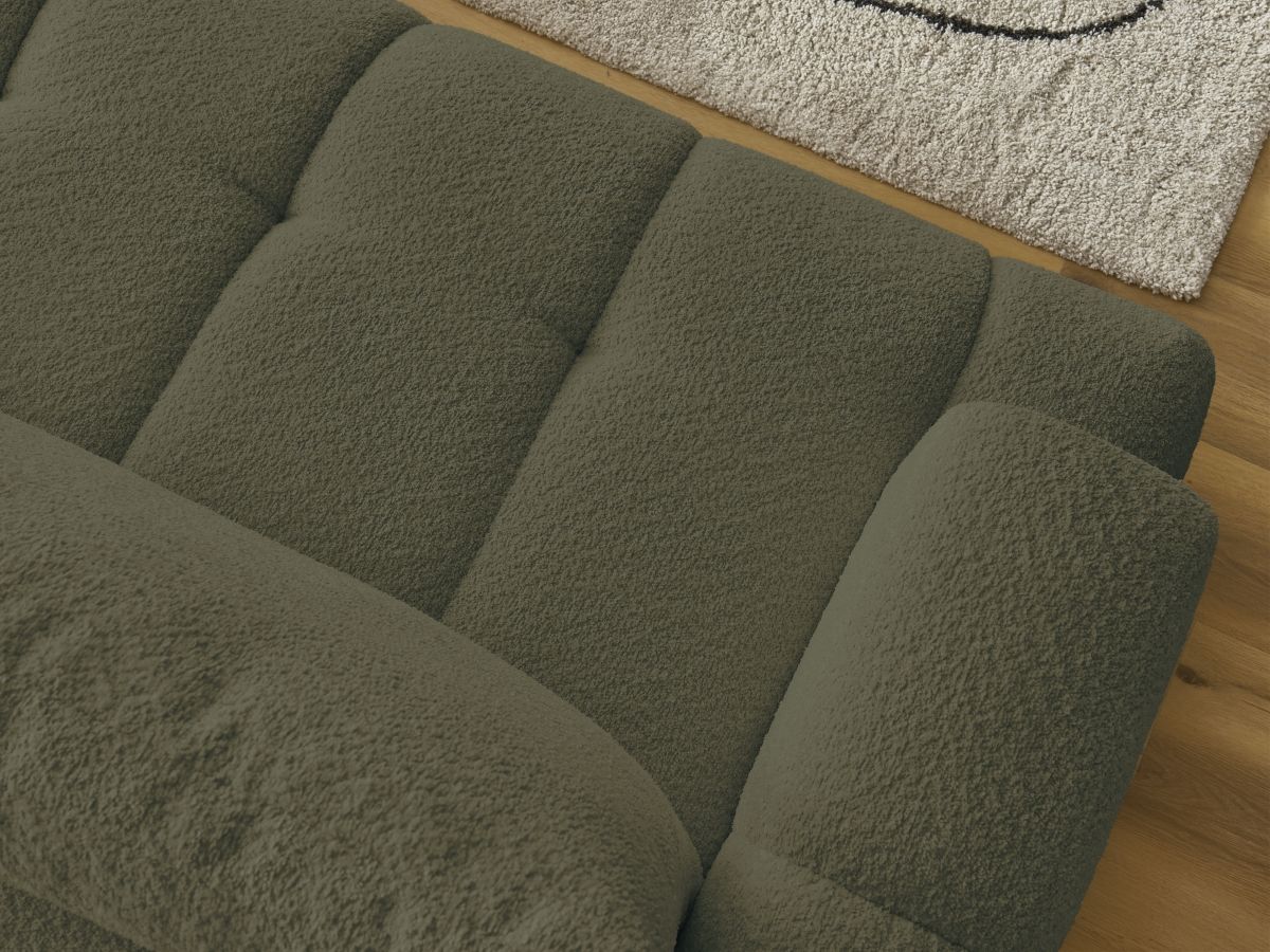 Canapé d'angle convertible FUJI tissu bouclette