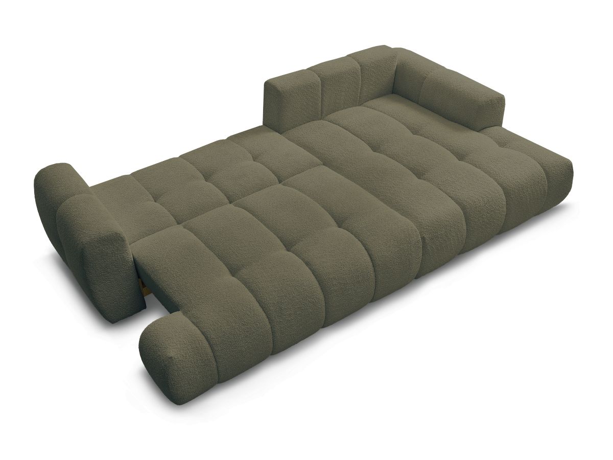 Canapé d'angle convertible FUJI tissu bouclette