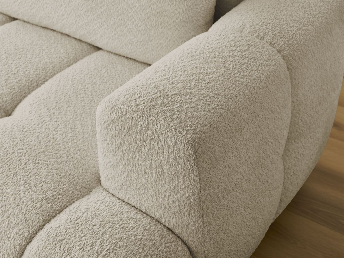 Canapé d'angle convertible FUJI tissu bouclette