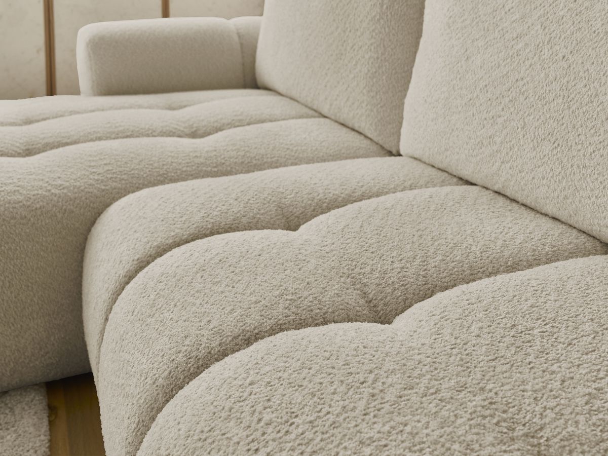 Canapé d'angle convertible FUJI tissu bouclette