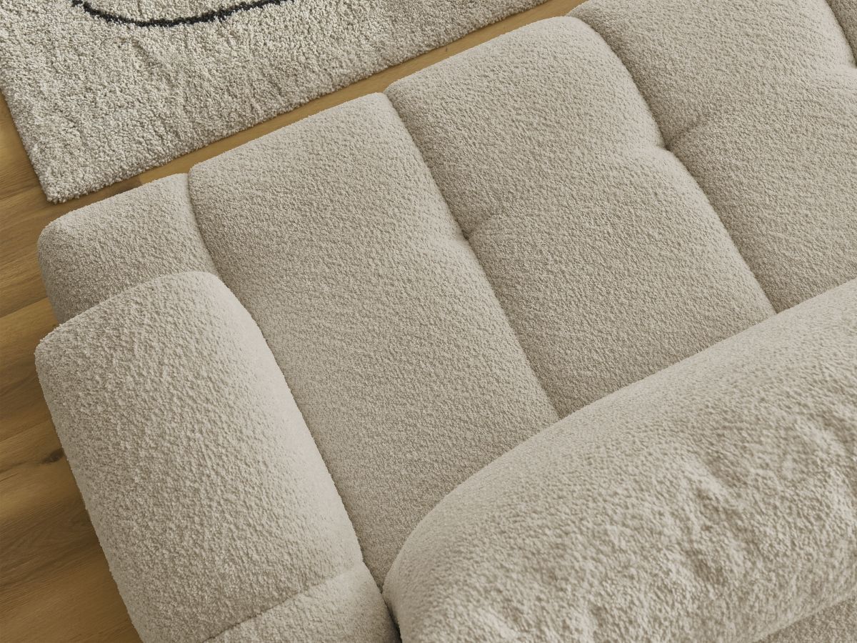Canapé d'angle convertible FUJI tissu bouclette