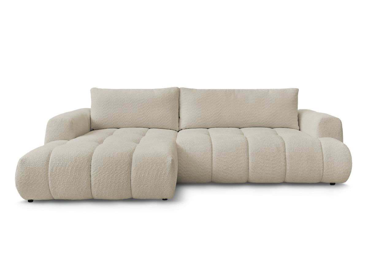 Canapé d'angle convertible FUJI tissu bouclette