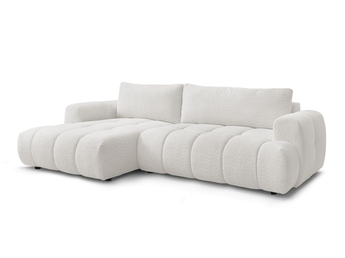 Canapé d'angle convertible FUJI tissu bouclette