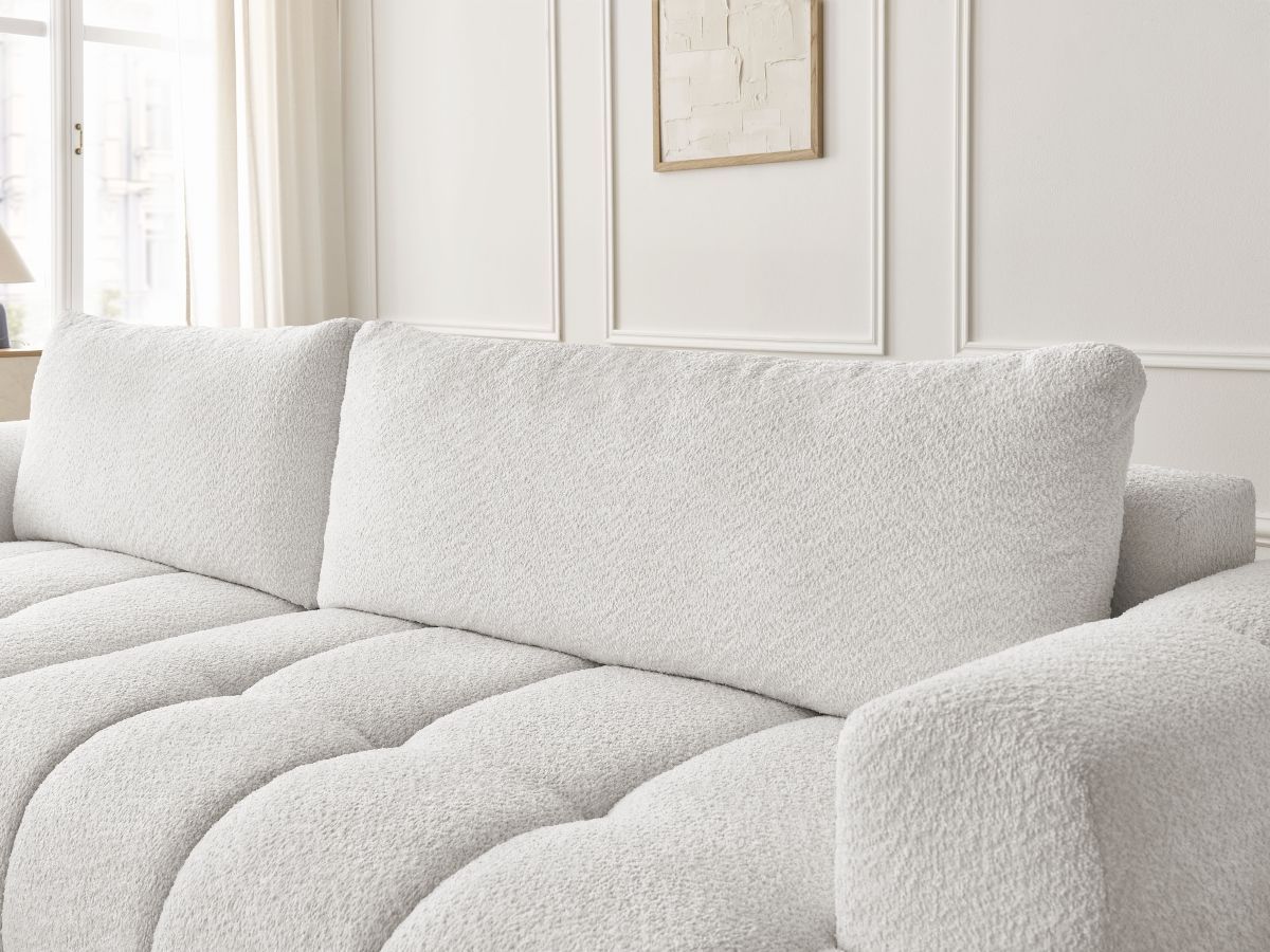 Canapé d'angle convertible FUJI tissu bouclette