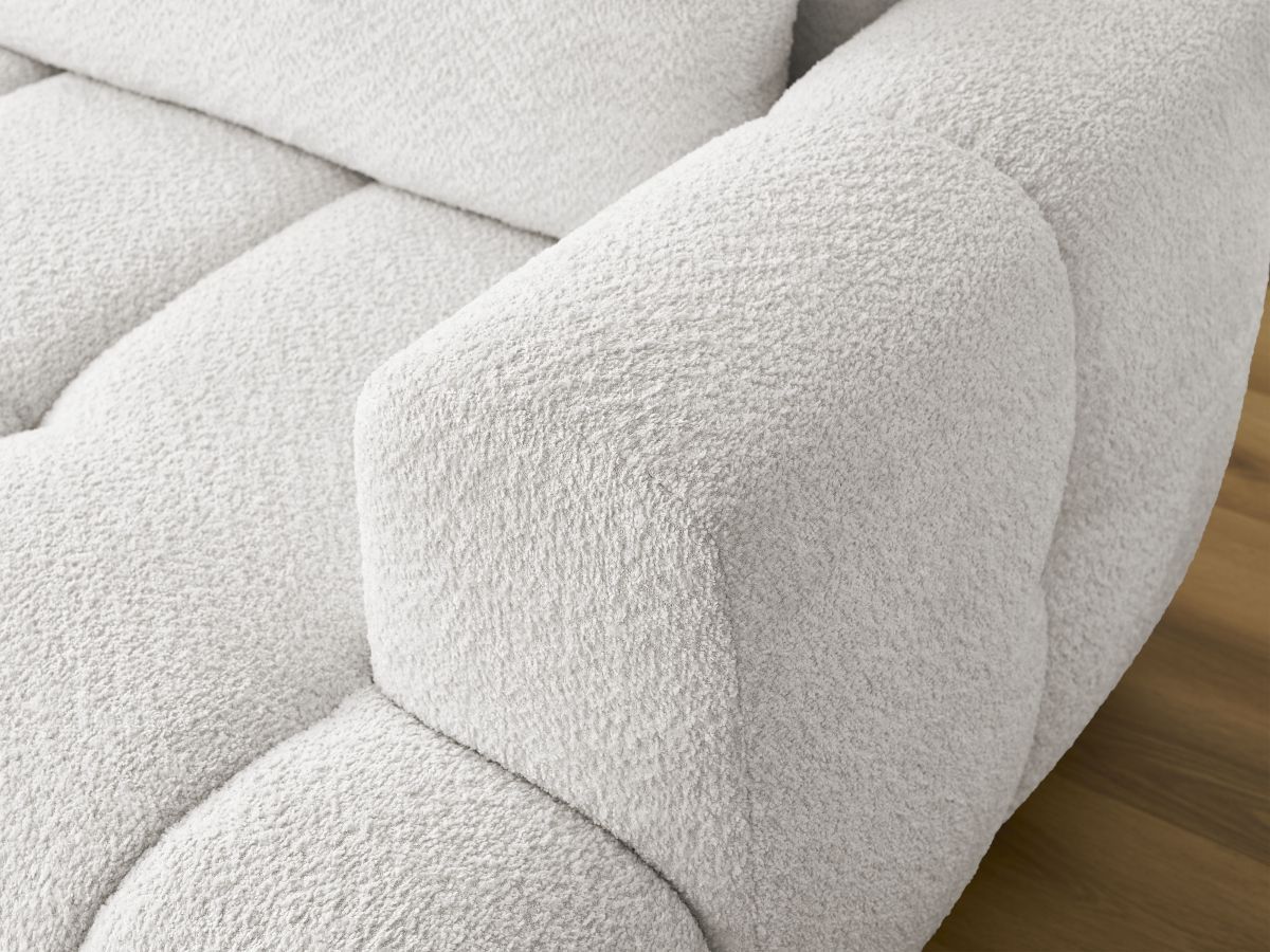 Canapé d'angle convertible FUJI tissu bouclette