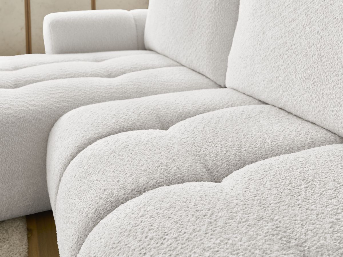 Canapé d'angle convertible FUJI tissu bouclette