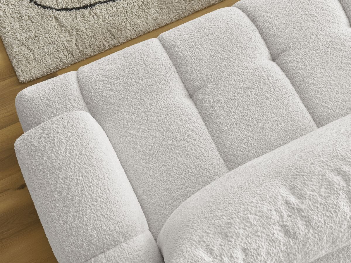 Canapé d'angle convertible FUJI tissu bouclette