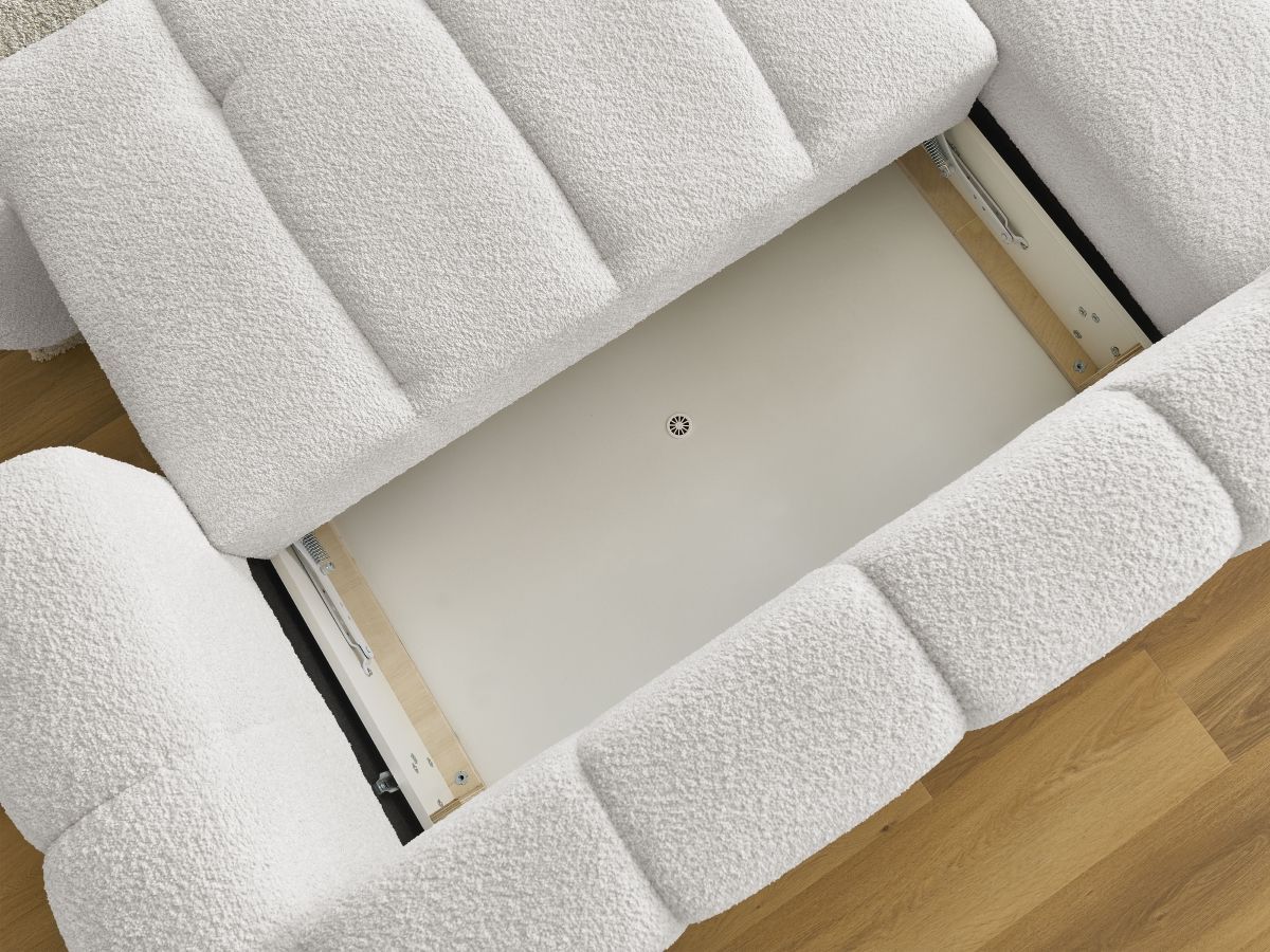 Canapé d'angle convertible FUJI tissu bouclette