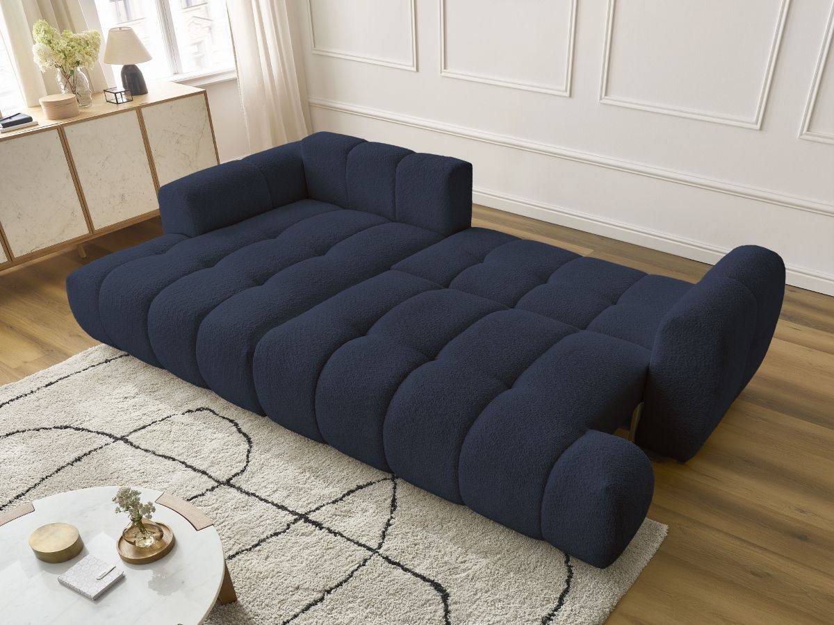 Canapé d'angle convertible FUJI tissu bouclette