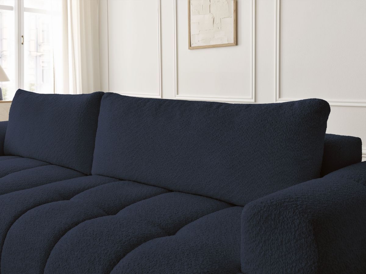 Canapé d'angle convertible FUJI tissu bouclette