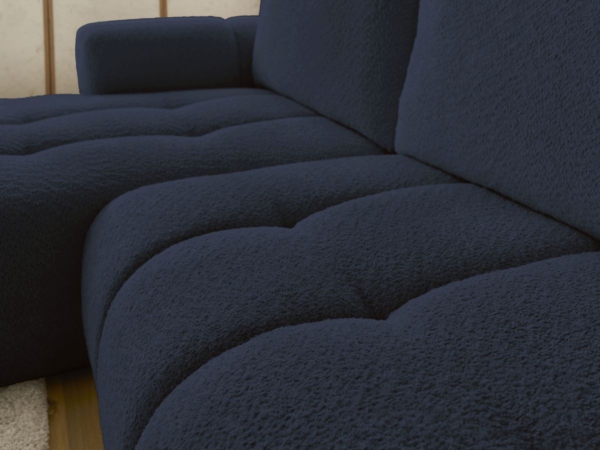 Canapé d'angle convertible FUJI tissu bouclette