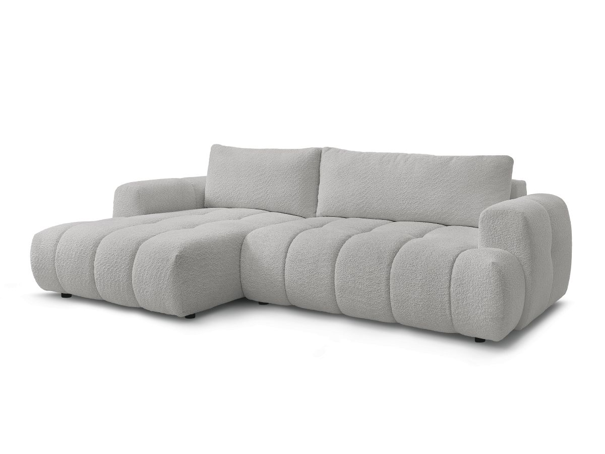 Canapé d'angle convertible FUJI tissu bouclette