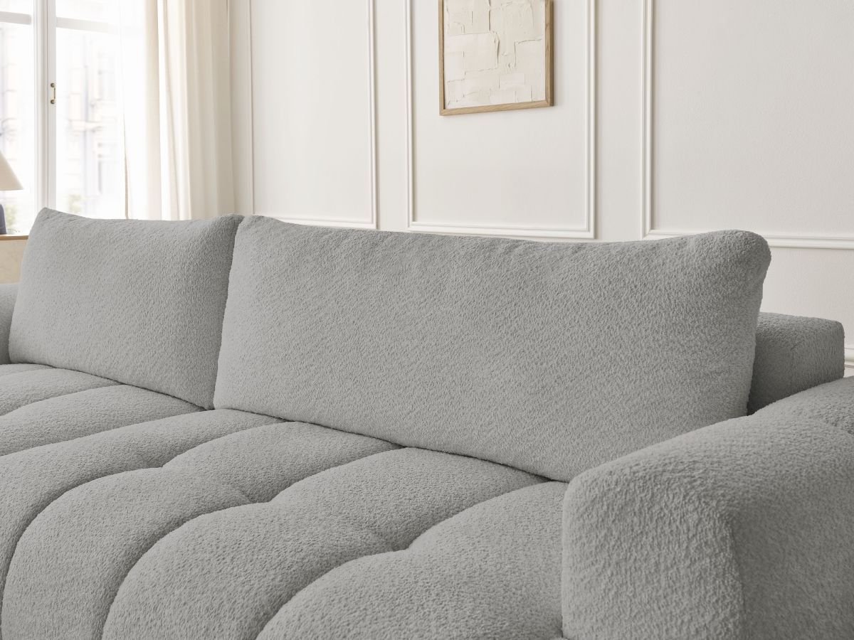 Canapé d'angle convertible FUJI tissu bouclette