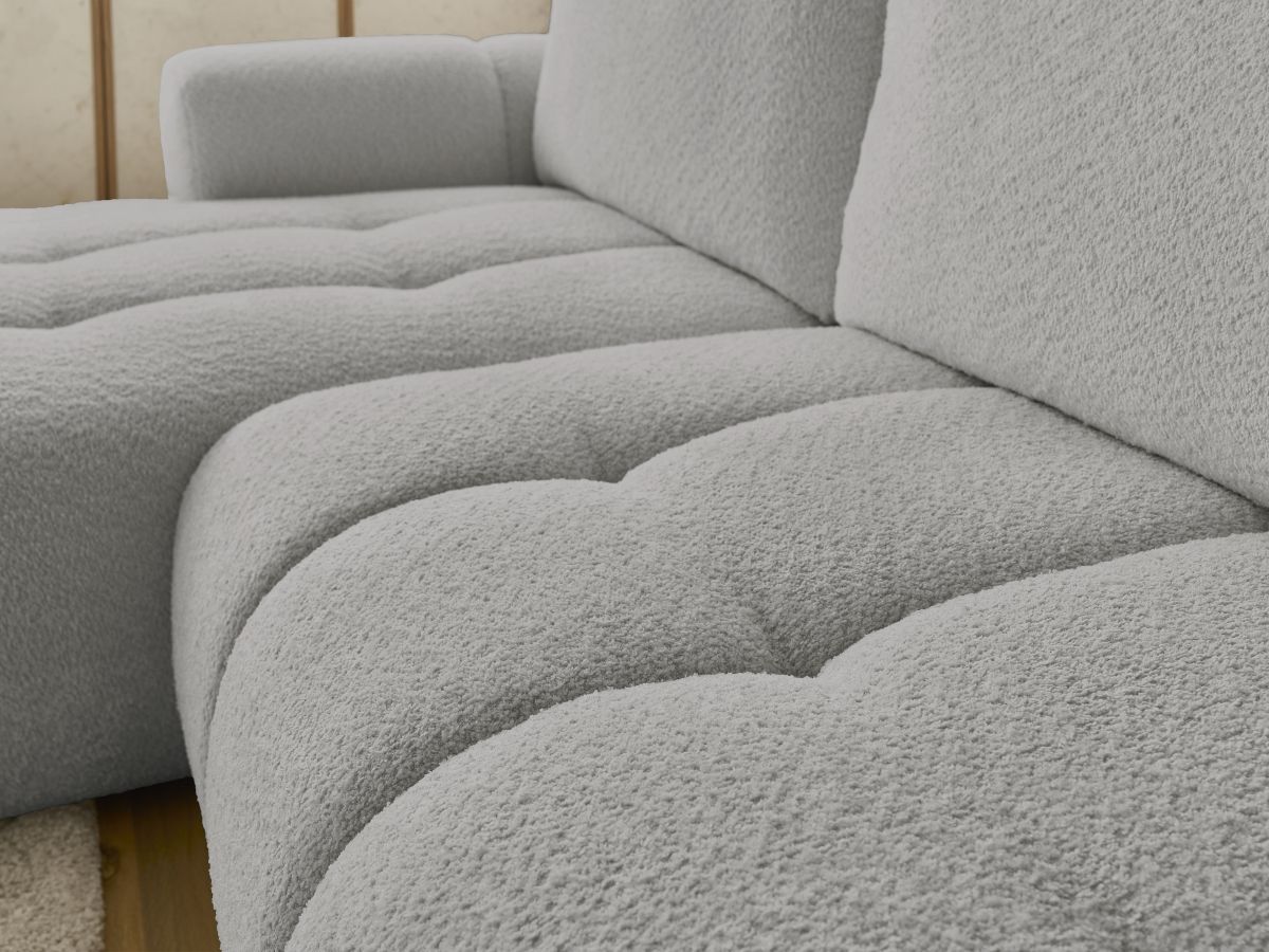 Canapé d'angle convertible FUJI tissu bouclette