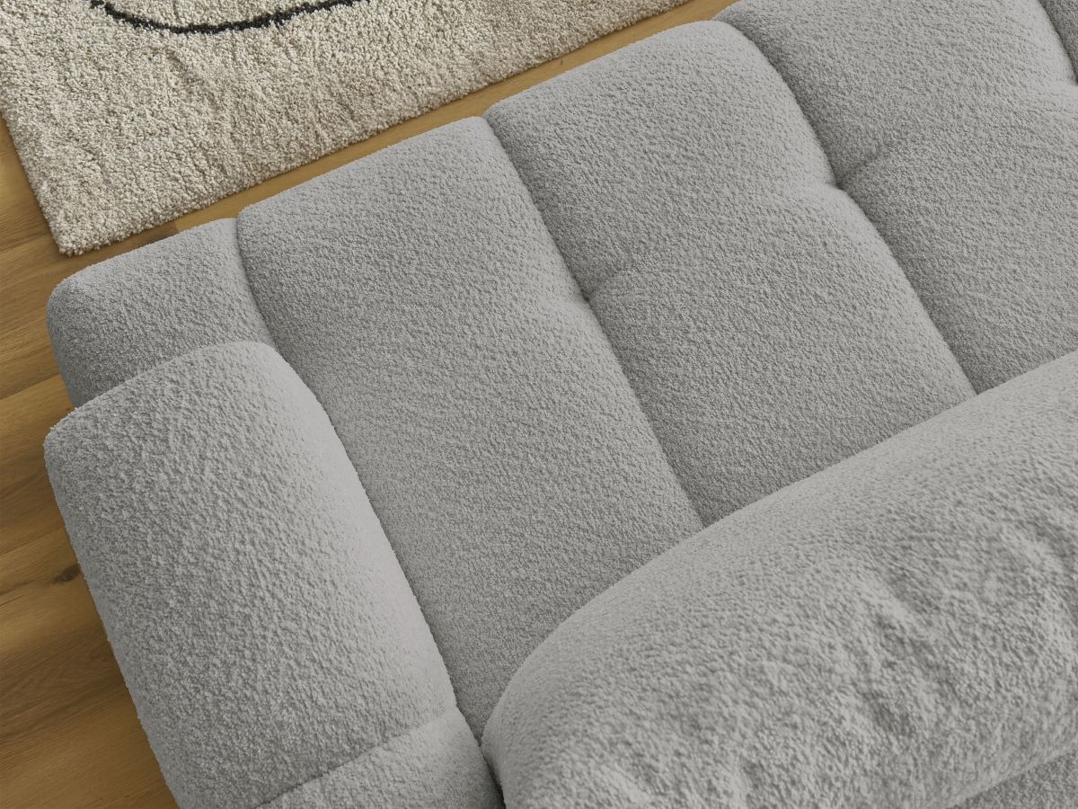 Canapé d'angle convertible FUJI tissu bouclette