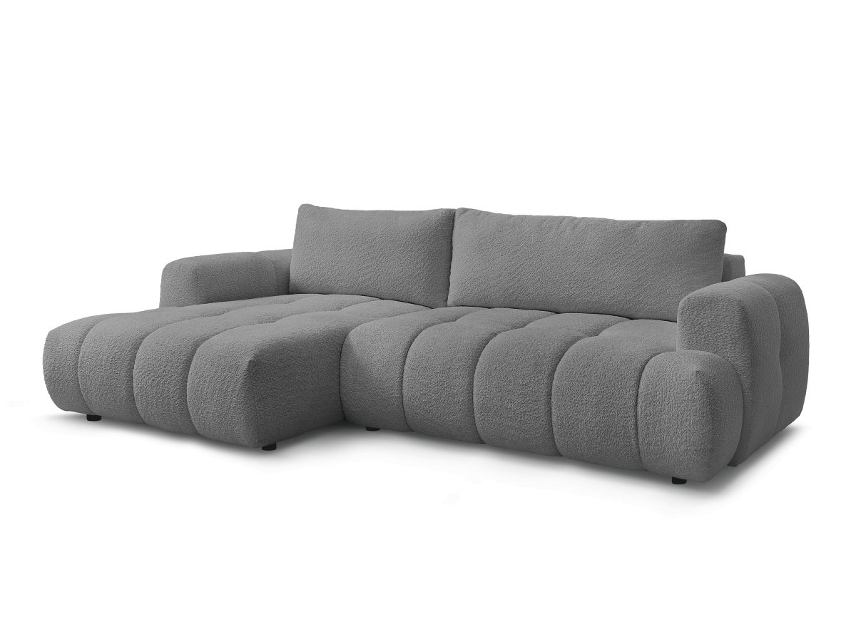 Canapé d'angle convertible FUJI tissu bouclette