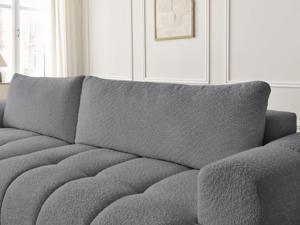 Canapé d'angle convertible FUJI tissu bouclette